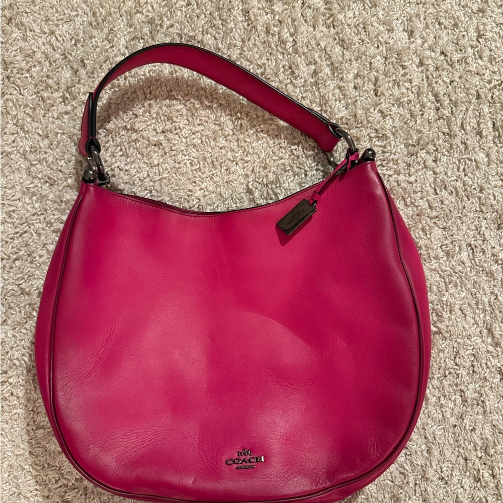 Coach Pink Hobo Bag with Silver Hardware